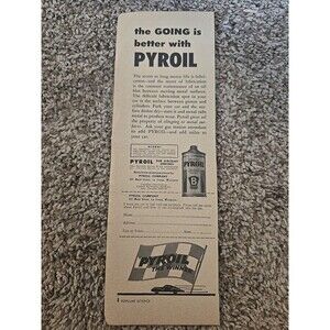 Vintage ORIGINAL paper Ad Pyroil Co. For Aircraft Engines (3.5"x9.5")